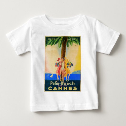 Vintag Cannes French Travel Baby T-shirt (Vorderseite)