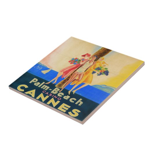 Vintag Cannes French Travel Fliese (Seite)