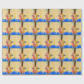 Vintag Cannes French Travel Geschenkpapier (Flach)