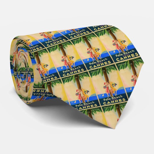 Vintag Cannes French Travel Krawatte (Gerollt)