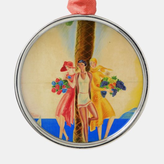 Vintag Cannes French Travel Ornament Aus Metall (Vorne)