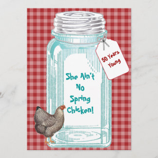 Vintag Canning Jar Red Gingham Design Einladung