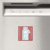 Vintag Canning Jar Red Gingham Design Magnet (In Situ (Geschirrspüler))