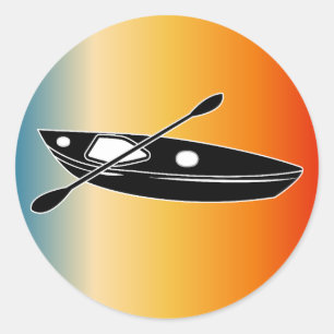 Vintag Canoe Kayak Paddle Lover Wassersport Runder Aufkleber