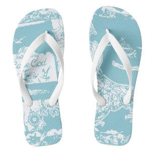 Vintag Cape Cod Map Badesandalen