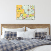 Vintag Cape Cod Map Leinwanddruck (Insitu (Schlafzimmer))