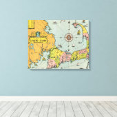 Vintag Cape Cod Map Leinwanddruck (Insitu (Holzboden))