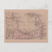 Vintag Cape Cod Map Postkarte (Vorderseite)