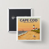 Vintag Cape Cod Massachusetts Button (Vorne & Hinten)