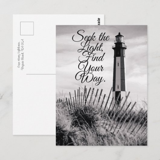 Vintag Cape Henry Lighthouse Postkarte (Vorne/Hinten)