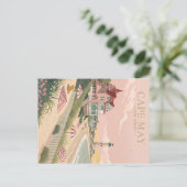 Vintag Cape May New Jersey Beach Postkarte (Stehend Vorderseite)