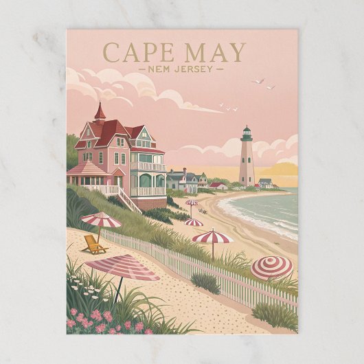 Vintag Cape May New Jersey Beach Postkarte