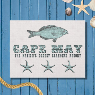 Vintag Cape May NJ Oldest Seashore Resort Beach Postkarte