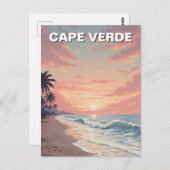 Vintag Cape Verde Sunset Postkarte (Vorne/Hinten)