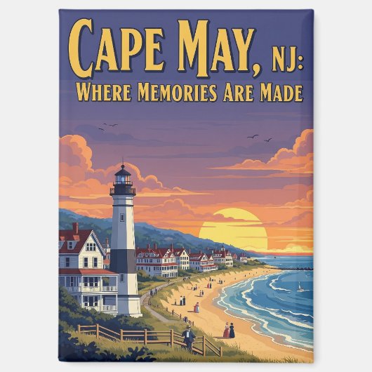 Vintag CapMay New Jersey Travel Magnet (Vorderseite)