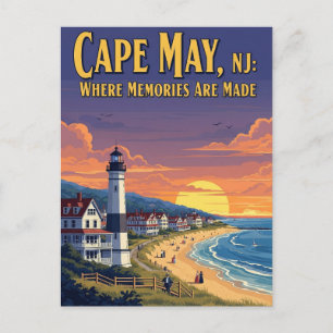 Vintag CapMay New Jersey Travel Postkarte
