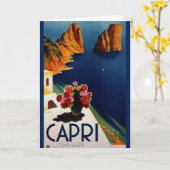 Vintag Capri Italien Reisen Karte (Gelbe Blume)