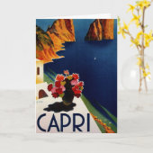 Vintag Capri Italien Reisen Karte (Gelbe Blume)