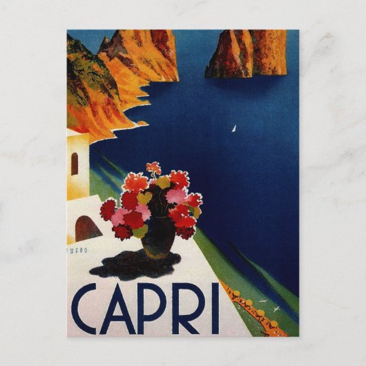 Vintag Capri Italien Reisen Postkarte (Vorderseite)