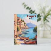 Vintag Capri Italien Reisen Postkarte - Retro Medi (Stehend Vorderseite)