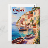Vintag Capri Italien Reisen Postkarte - Retro Medi (Vorne/Hinten)