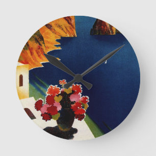 Vintag Capri Italien Reisen Runde Wanduhr