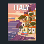 Vintag Capri Italien Sorrento Neapel positano Postkarte<br><div class="desc">Vintag,  Retro,  Reisen,  modern,  Aquarell,  Capri,  Italien,  Sorrento,  Positano,  Tourismus, </div>