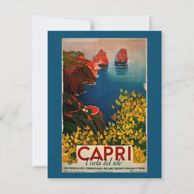 Vintag Capri Italienische Reisewerbung Farbe (Vorderseite)