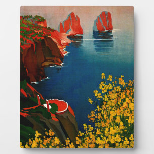 Vintag Capri L'Isola del Sole Italien Fotoplatte