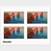 Vintag Capri L'Isola del Sole Italien Rechteckiger Aufkleber (Blatt)