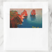 Vintag Capri L'Isola del Sole Italien Rechteckiger Aufkleber (Tasche)