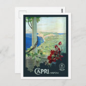 Vintag Capri Napoli Italien Reiseplakat Postkarte (Vorne/Hinten)
