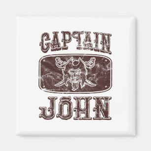 Vintag Captain John Personalisiert Pirate Pontoon Magnet