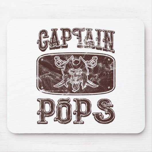 Vintag Captain Pops Personalisiert Pirate Pontoon Mousepad (Vorne)
