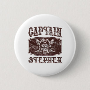 Vintag Captain Stephen Personalisiert Pirate Ponto Button