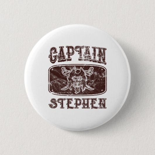Vintag Captain Stephen Personalisiert Pirate Ponto Button (Vorderseite)