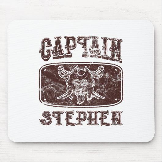 Vintag Captain Stephen Personalisiert Pirate Ponto Mousepad (Vorne)