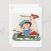 Vintag Captain Valentine Feiertagspostkarte (Vorne/Hinten)