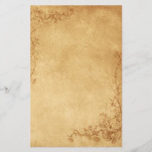 Vintag Caramel Brown Briefpapier (Vorderseite)