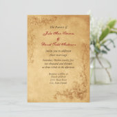 Vintag Caramel Brown Wedding Einladung (Stehend Vorderseite)