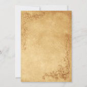 Vintag Caramel Brown Wedding Einladung (Rückseite)