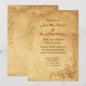 Vintag Caramel Brown Wedding Einladung (Vorne/Hinten)