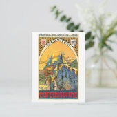 Vintag Carcassonne Reiseplakat Postkarte (Stehend Vorderseite)