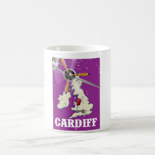 Vintag Cardiff Wales Travel Poster Kaffeetasse