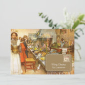 Vintag Carl Larsson Personalizable Weihnachtsabend Feiertagskarte (Stehend Vorderseite)