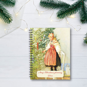 Vintag Carl Larsson Swedish Art Folk Christmas Notizblock
