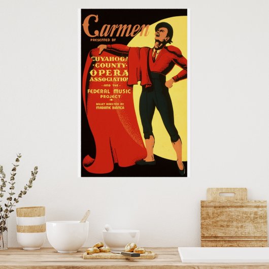 Vintag Carmen Opera Werbung 1939 Poster (Küche)