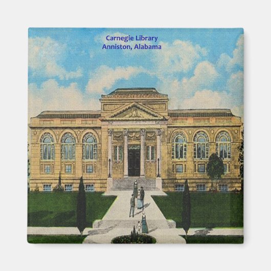 Vintag Carnegie Library Anniston Alabama Magnet (Vorne)