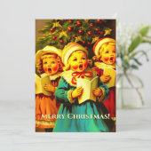 Vintag Carolers Singing Hymns Weihnachten (Stehend Vorderseite)