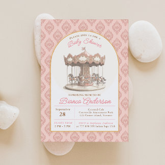 Vintag Carousel Baby Dusche laden Einladung
